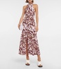 Kendra printed halterneck silk dress