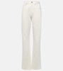 Cotton and silk straight jeans