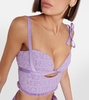 Versace Allover cutout cotton bustier