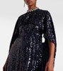 Sequined caped gown