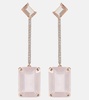 14kt gold earrings with morganite, quartz and diamonds