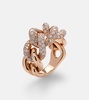 Catene 18kt rose gold ring with white diamonds