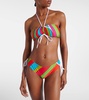 Iride printed bandeau bikini top