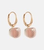 Nudo Petit 18kt rose and white gold earrings with rose quartz