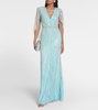 Coralia caped embellished gown