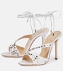 Embellished silk satin sandals