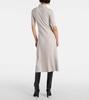 Ribbed-knit cotton-blend polo dress