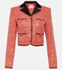 Cropped sequined bouclé jacket