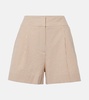 Haina high-rise cotton seersucker shorts