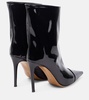 Patent leather ankle boots