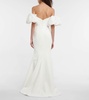 Bridal Genevieve off-shoulder crêpe gown