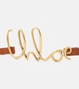 Script Small logo leather belt