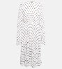 Polka-dot pleated crêpe midi dress