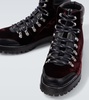 Janka leather-trimmed velvet combat boots