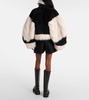 Oversized faux fur-trimmed wool jacket