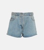 Stud-embellished high-rise jean shorts