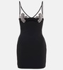 Mesh-panel embellished minidress