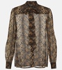 Carina snake-effect printed silk blouse