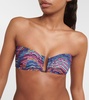 Illusion printed bandeau bikini top