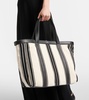 Striped jacquard canvas tote bag