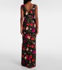 Embroidered jacquard gown