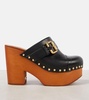 Jeannette studded leather clogs