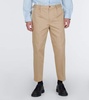 Cotton gabardine straight pants