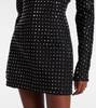 Rhinestone-embellished jersey minidress