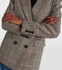 Double-breasted checked wool blazer