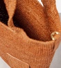 Slit Mini raffia tote bag