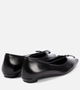 Claudette Bow leather ballet flats