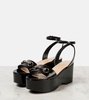 Horsebit leather platform sandals