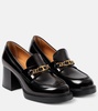 Leather loafer pumps