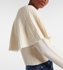 Caped wool and cashmere top