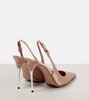 Satin slingback pumps