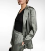 Self-tie satin blazer