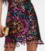 Kiki sequined feather-trimmed minidress