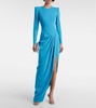 Draped asymmetric crêpe gown