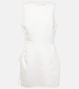 D'Orsay cutout linen minidress