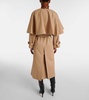 Caped cotton gabardine trench coat