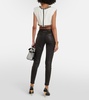 Low-rise leather skinny pants