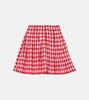 Pleated houndstooth bouclé mini skirt