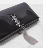 Kate brushed leather clutch w/ tassel