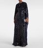 Sequined caped gown