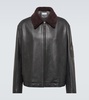 Leather bomber jacket