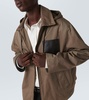 Leather-trimmed cotton blouson