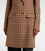 Houndstooth wool-blend coat