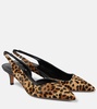 Piery calf hair slingback pumps