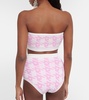 Houndstooth wool-blend bandeau top