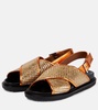 Fussbett leather-trimmed sandals